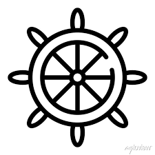Marine Ship Wheel Icon Outline Marine