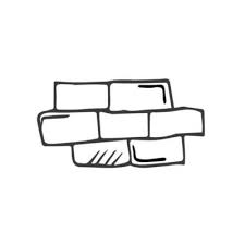 Brick Wall Fragment Icon Sketch Hand