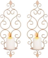 Iron Wall Candle Sconce Holder Set Of 2