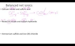 Net Ionic Equations For The Reactions