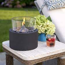 Black Ceramic Table Fire Bowl Aad1501lc