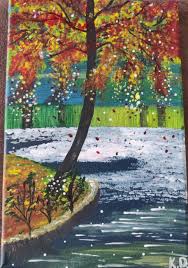 Autumn Trees And Pond Krishna S Art