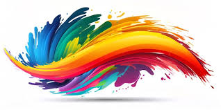 Rainbow Color Brushstroke Oil Acrylic