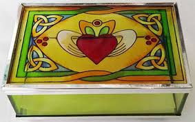 Claddagh Jewelry Box Stained Glass