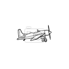Small Plane With Propeller Hand Drawn