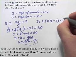Age Problems Systems Of Equations