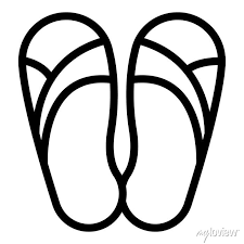 Rubber Beach Sandals Icon Outline