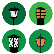 Garden Lamp Logo Vector Ilration Design