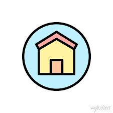 Bubble House Icon Simple Color With