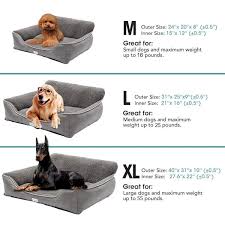 Washable Extra Large Grey Dog Bed With Bolster
