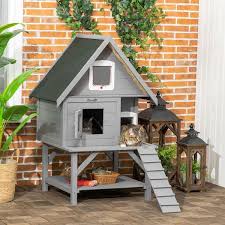 Pawhut Large 3 Story Outdoor Cat House