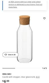 Ikea Glass Bottle With Cork Lid Set Of