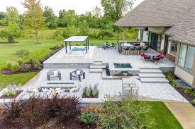 Two Level Paver Patio In Northville