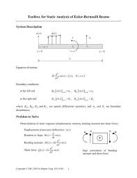 static ysis of euler bernoulli beams