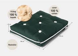 Kapok Single Cushion Dark Green Only