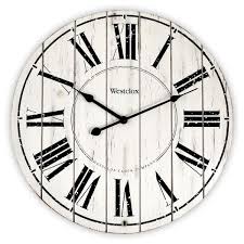 18 Whitewash Wood Wall Clock