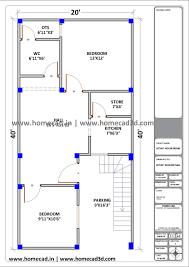 Five 20x40 Floor Plan 2bhk 800sqft