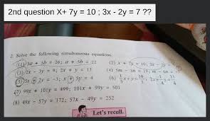Solve The Simultaneous Equations 5x 4y