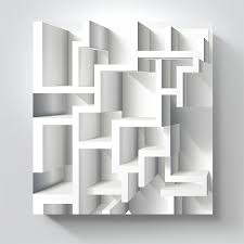 3d Icon Of White Dimensional Geometric