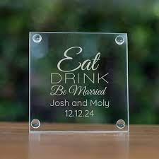 Glass Coaster Set Engraved Coasters