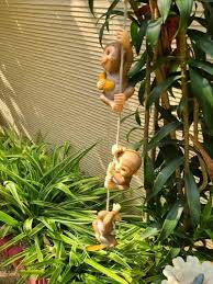 Polyresin Brown Hanging Playful Garden
