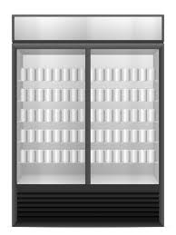 Vector Display Fridge With Drink Cans
