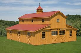 Monitor Horse Barn With Stain Red