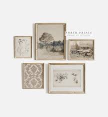 Neutral Muted Gallery Wall Art Set Of