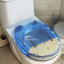 Beach Decorative Blue Oval Resin Toilet