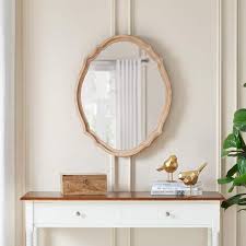 Natural Wood Ornate Framed Mirror