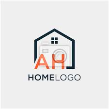Letter Ah Line House Real Estate Logo