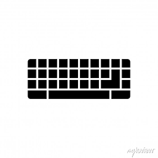 Keyboard Icon In Black Flat Design On