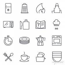 Set Cooking Icon Template Color