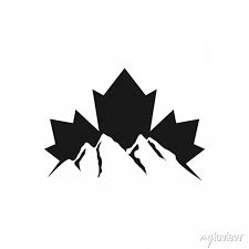 Maple Leaf Of Canada And Mountain Hill