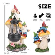 Gnome Garden Statue Holding Solar Light