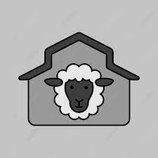 Sheep House Vector Icon Farm Animal