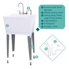 basin white freestanding utility tub