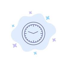 Clock Office Time Wall Watch Blue Icon