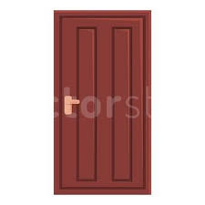 Home Door Icon Cartoon Vector Front