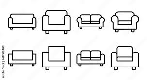 Sofa Icon Set Ilration Sofa Sign