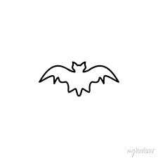 Bat Icon Simple Outline Vector Of