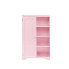 Pink Wooden Side Cabinet Open Organizer