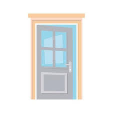 Open Door Home Frame Isolated Icon