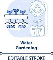 Water Gardening Light Blue Concept Icon