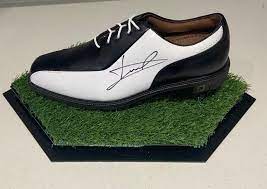 Luke Donald Signed Golf Shoe In Display