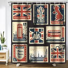 Spxubz British Map Shower Curtain For