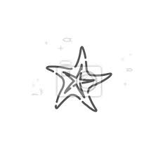 Starfish Vector Line Icon Symbol