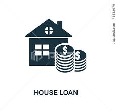 House Loan Icon Line Style Icon Design