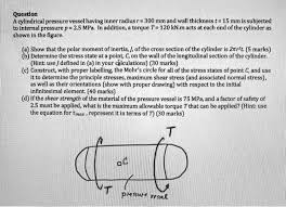 Solved A Cylindrical Pressure Vessel