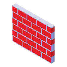 Isometric Brick Wall Vector Art Icons